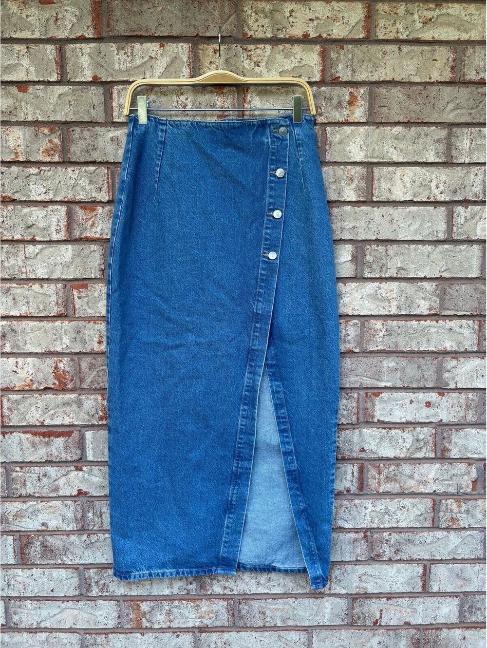 NWT ZARA DENIM MAXI SKIRT With Slit Size M